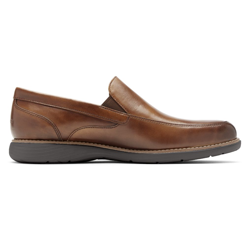 Rockport Men's Garett Venetian Slip-Ons Loafers - Cognac - USA (6103SLIJV)